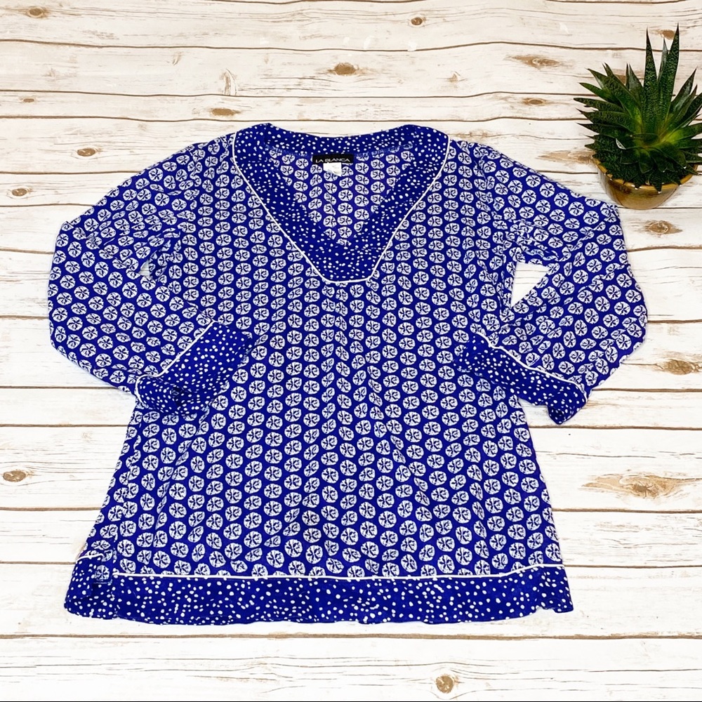 La Blanca Cotton Beach Cover-Up -Size : Small